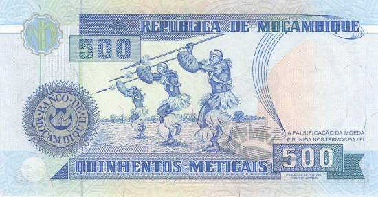 Mosambik p134 500 Meticais 1991